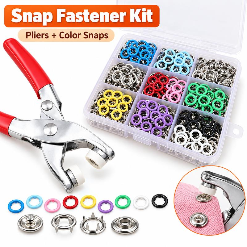 Snap fastener kit features
