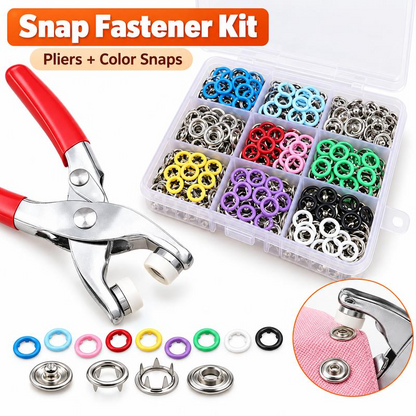 No-Sew Snap Button Repair Kit – Easy Clothing Fixes with Pliers Included!