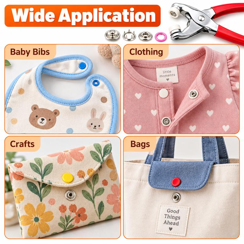 No-Sew Snap Button Repair Kit – Easy Clothing Fixes with Pliers Included!