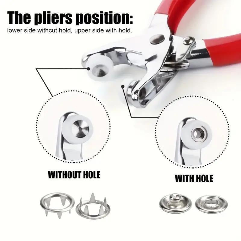 No-Sew Snap Button Repair Kit – Easy Clothing Fixes with Pliers Included!