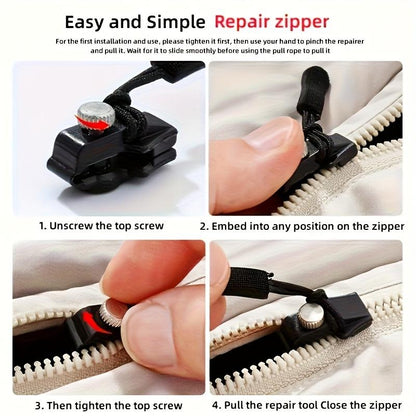 15PCS Universal Zipper Repair Kit – Fix Broken Zippers Easily, No Sewing Needed