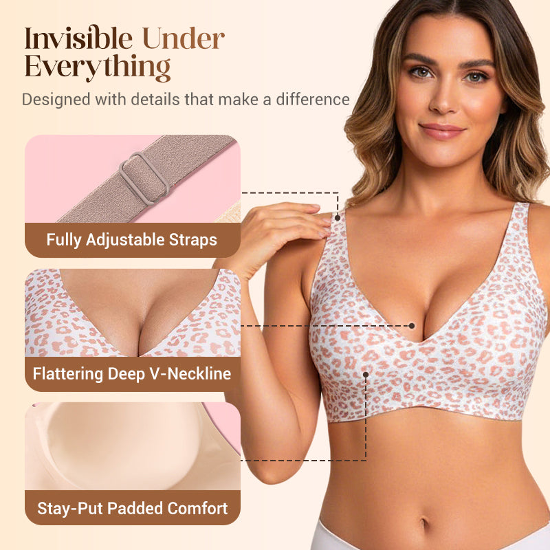 💜💜ROMELIN Womens Comfortable Wireless Bras Push Up Bralettes Seamless Tshirts Bras Deep V Everyday Bras