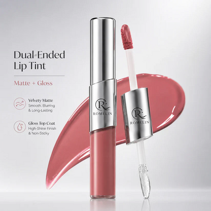 ROMELIN Perfect Twin Lip — Dual-Ended Liquid Lipstick with Velvet Matte Color and Glossy Shine