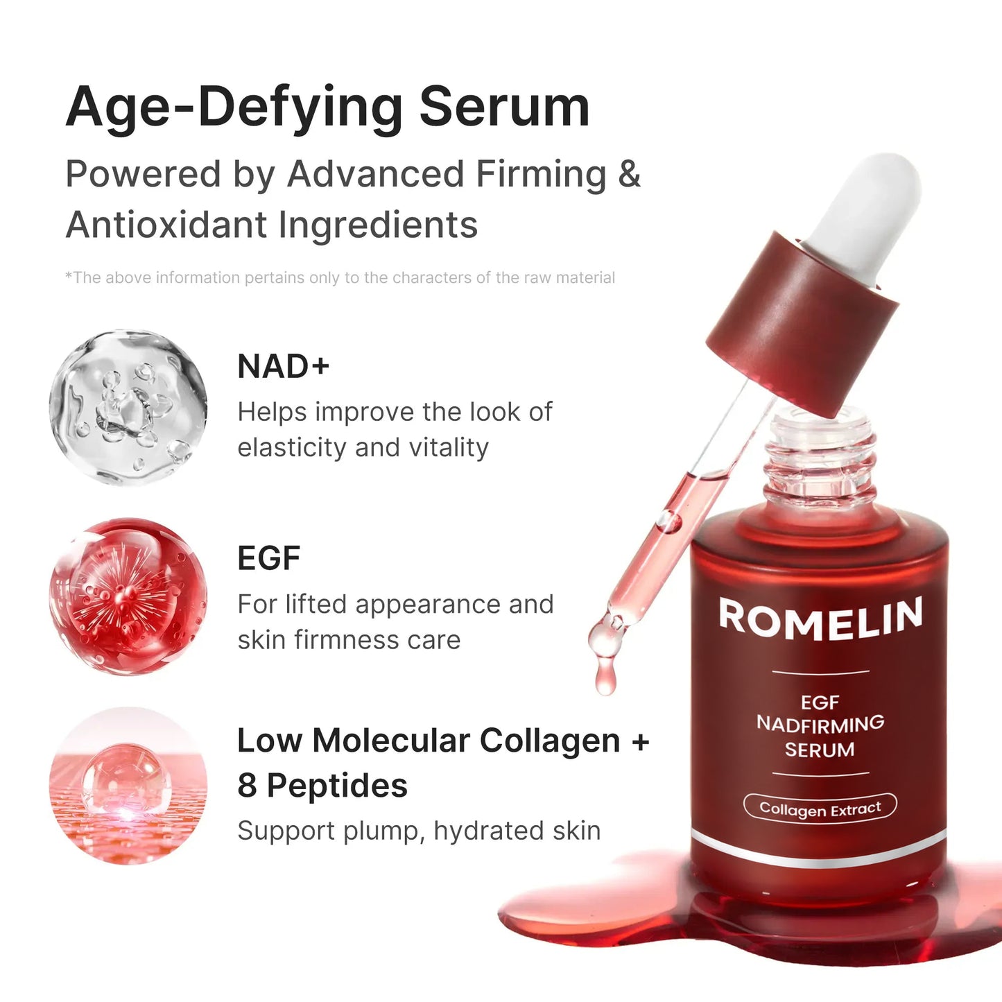 NAD+ EGF Firming Serum | Anti-aging, Plumping, Radiance Boosting | Cares for Look of Fine Lines